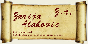 Zarija Alaković vizit kartica